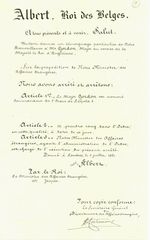 Certificate for the commander in the Leopold II order - 1921
