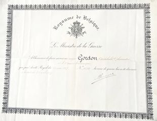 Certificate for the Belgian Croix de Guerre - 1917